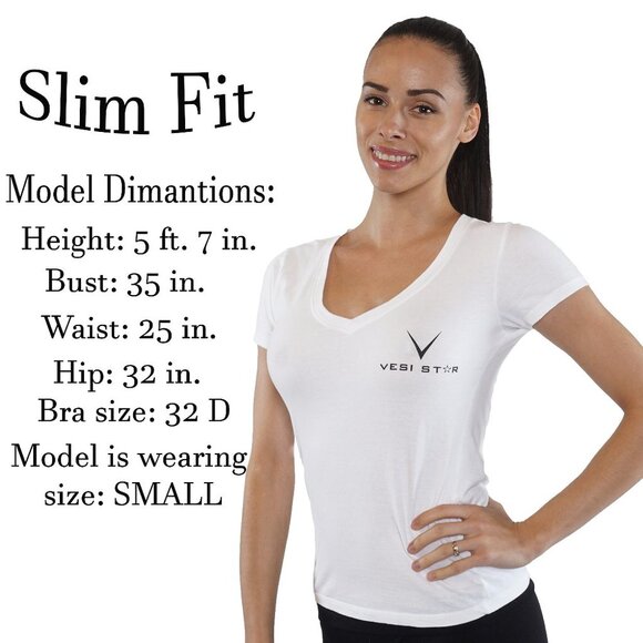 Cotton Slim Fit T-shirts V- neck short sleev - Picture 3 of 5